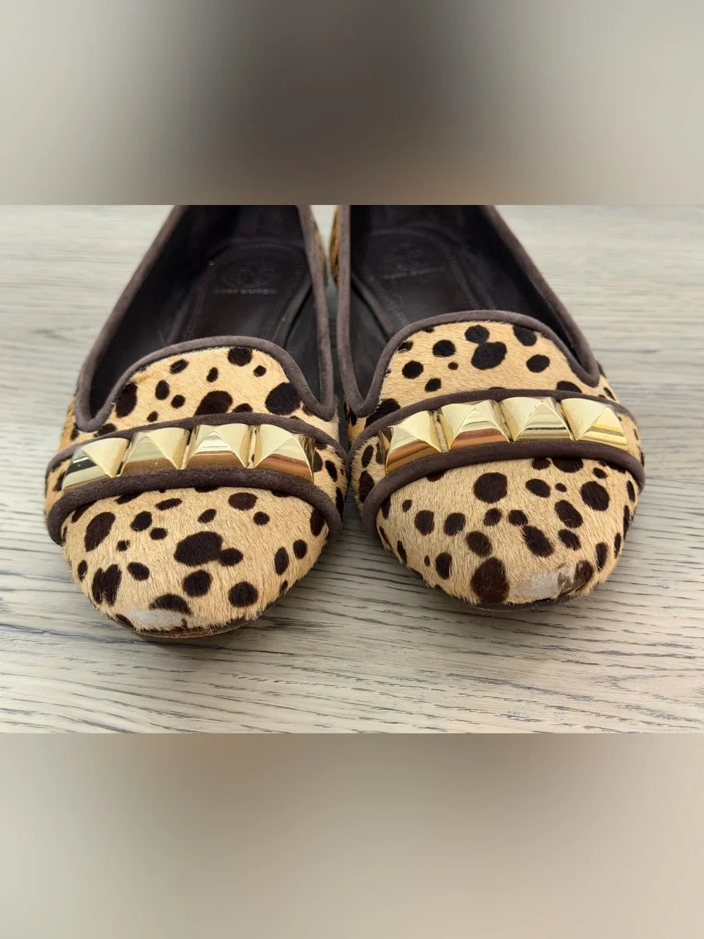Tory Burch Studded Asher Loafer Animal Print Cheetah Pony Hair Flats 9 M $250